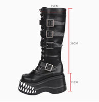Funki Findz | Boots | Women's Gothic Punk Teeth Wedge Boots