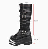 Funki Findz | Boots | Women's Gothic Punk Teeth Wedge Boots