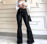 Funki Buys | Pants | Women's Flared Jeans Bell Bottom Pants