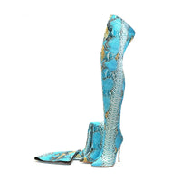 Funki Buys | Boots | Women's Multicolor Snake Print Long Boots
