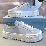 Funki Buys | Shoes | Women's Thick Heeled Canvas Sneakers