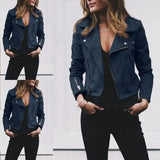 Funki Buys | Jackets | Women's Diagonal Zipper Short Jacket