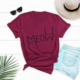 Funki Buys | Shirts | Women's Cute Meow Cat Printed T-Shirt