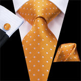 Funki Buys | Neckties | Men's Classic 3 Pcs Yellow Gold Tie Set
