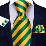 Funki Buys | Neckties | Men's Classic 3 Pcs Yellow Gold Tie Set