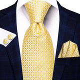 Funki Buys | Neckties | Men's Classic 3 Pcs Yellow Gold Tie Set