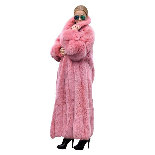 Funki Buys | Jackets | Women's Pink Faux Fur Mid-length Coat