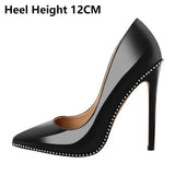 Funki Buys | Shoes | Women's Patent Black Studded Stilettos