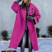 Funki Buys | Jackets | Women's Long Woolen Loose Overcoat