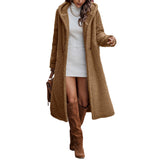 Funki Buys | Jackets | Women's Long Hooded Plush Jacket