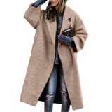 Funki Buys | Jackets | Women's Long Woolen Loose Overcoat