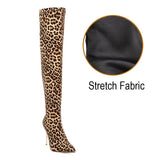 Funki Buys | Boots | Women's Cloth Leopard Print Stiletto Boots