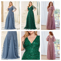 Elegant women in flowy, floor-length dresses in blue, green, and pink, with delicate leaf motifs. The setting is airy and luxurious, conveying grace and sophistication.