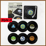 Funki Buys | Coasters | Vinyl Record Coaster Drink Mat 6 Pcs Set