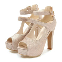 Funki Buys | Shoes | Women's Sequin Peep Toe Platform Sandal