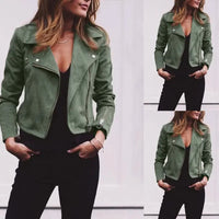 Funki Buys | Jackets | Women's Diagonal Zipper Short Jacket