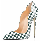 Funki Buys | Shoes | Women's Colored Checkered Patent High Heels