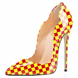 Funki Buys | Shoes | Women's Colored Checkered Patent High Heels