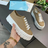 Funki Buys | Shoes | Women's Thick Heeled Canvas Sneakers