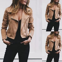 Funki Buys | Jackets | Women's Diagonal Zipper Short Jacket