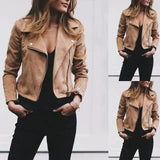 Funki Buys | Jackets | Women's Diagonal Zipper Short Jacket