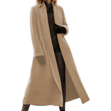 Funki Buys | Jackets | Women's Long Woolen Cardigan Coat