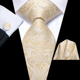 Funki Buys | Neckties | Men's Formal 3pcs Gold Tie Set