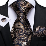 Funki Buys | Neckties | Men's 3pcs Silk Paisley Tie Set