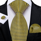 Funki Buys | Neckties | Men's Classic 3 Pcs Yellow Paisley Tie Set