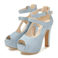 Funki Buys | Shoes | Women's Sequin Peep Toe Platform Sandal