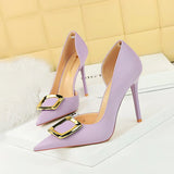 Funki Buys | Shoes | Women's Square Buckle Cut Out Pumps