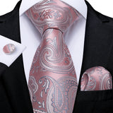 Funki Buys | Neckties | Men's Stylish 3 Pcs Pink Paisley Tie Set