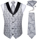 Funki Buys | Vests | Men's Formal Silk Slim Waistcoat 5 Pcs Sets