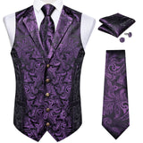 Funki Buys | Vests | Men's 4 Pcs Silk Slim Fashion Waistcoat Sets