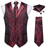 Funki Buys | Vests | Men's 4 Pcs Formal Silk Paisley Tie Vest Set