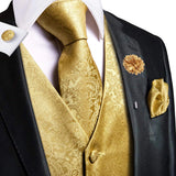 Funki Buys | Vests | Men's Formal Fashion 5 Pcs Silk Waistcoat Tie Sets
