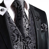Funki Buys | Vests | Men's Formal Fashion 5 Pcs Silk Waistcoat Tie Sets