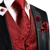 Funki Buys | Vests | Men's Formal Fashion 5 Pcs Silk Waistcoat Tie Sets