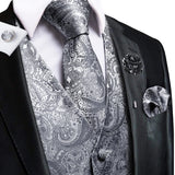 Funki Buys | Vests | Men's Formal Fashion 5 Pcs Silk Waistcoat Tie Sets