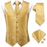Funki Buys | Vests | Men's 4 Pcs Formal Gold Vest Tie Set