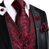 Funki Buys | Vests | Men's Formal Fashion 5 Pcs Silk Waistcoat Tie Sets