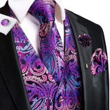Funki Buys | Vests | Men's Formal Fashion 5 Pcs Silk Waistcoat Tie Sets