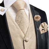 Funki Buys | Vests | Men's 5 Pcs Floral Wedding Vest Tie Set