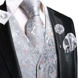 Funki Buys | Vests | Men's Formal Fashion 5 Pcs Silk Waistcoat Tie Sets