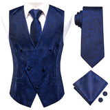 Funki Buys | Vests | Men's 4 Pcs Silk Slim Fashion Waistcoat Sets