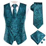 Funki Buys | Vests | Men's 4 Pcs Silk Slim Fashion Waistcoat Sets