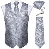 Funki Buys | Vests | Men's 5 Pcs Classic Silk Paisley Tie Vest Set