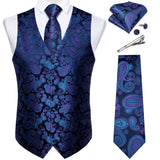 Funki Buys | Vests | Men's 5 Pcs Classic Silk Paisley Tie Vest Set