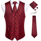 Funki Buys | Vests | Men's 5 Pcs Classic Silk Paisley Tie Vest Set