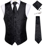 Funki Buys | Vests | Men's 5 Pcs Classic Silk Paisley Tie Vest Set